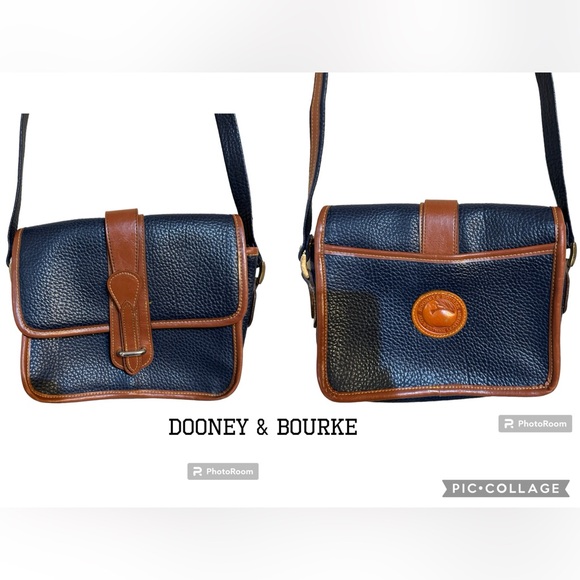 Vintage Dooney and Bourke Equestrian Navy English Tan...